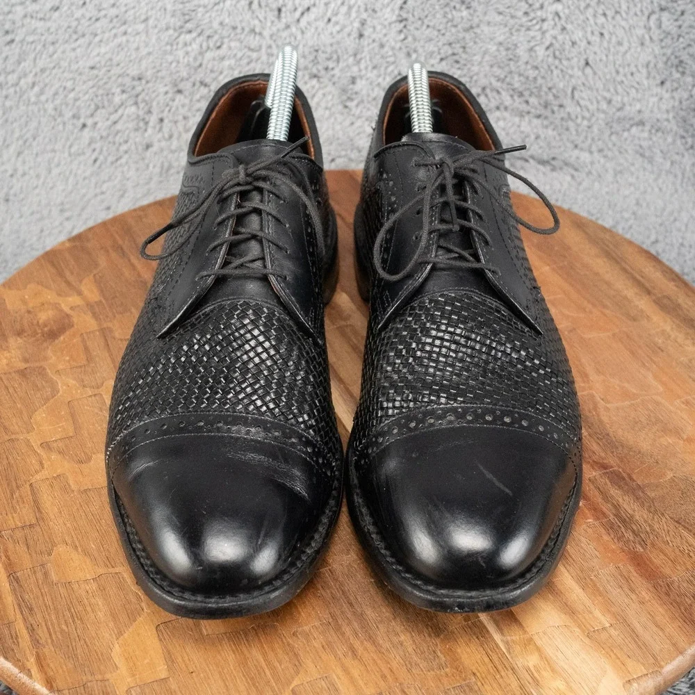 Allen Edmonds Black Shreveport Cap Toe Woven Oxfords Size 9 D 9929 Shoes